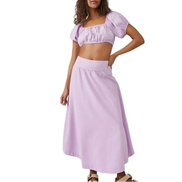 NWT!! Free People - Lotus Set Dress (Top Only) - Orchid/White Combo - Size XS - Picture 2 of 10